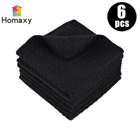 Homaxy 4/6Pcs Kitchen Cleaning Towel Cotton Cleaning Cloth Dishcloth Absorbent Non-stick Oil Rags Pot Dish Washing Wipe Cloth