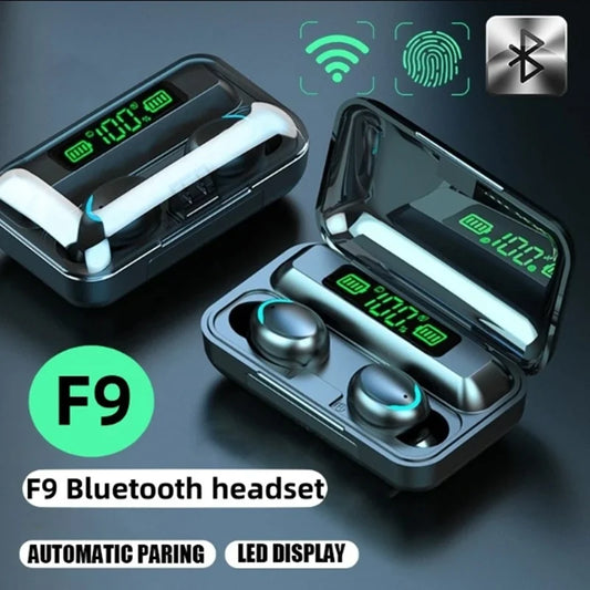 TWS F9-5 Fones De Ouvido Bluetooth com Microfone, Fones De Ouvido Sem Fio, Estéreo HiFi, Fones De Ouvido Esportivos, Headset, Aparelhos Auditivos, Handfree