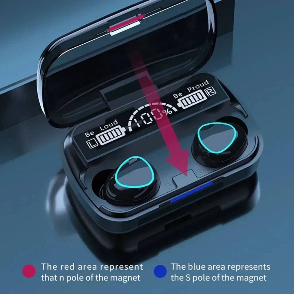 Original m10 fones de ouvido bluetooth sem fio earpods esportes estéreo com cancelamento ruído microfone alto-falante caixa de som gamer